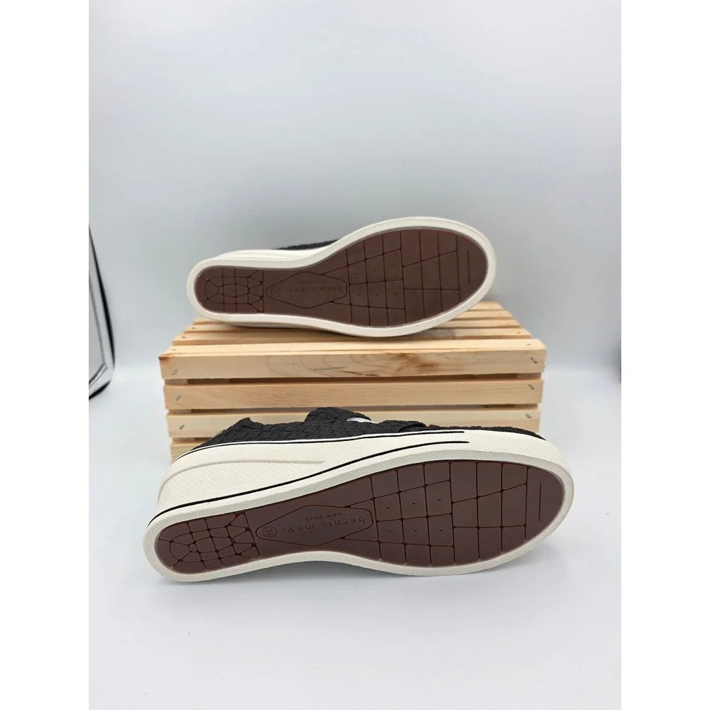 Bernie Mev Frontier Sneakers Women 38 8 Black Woven Comfort Elastic Platform - Picture 11 of 13